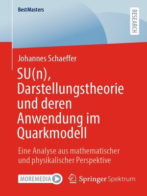 cover image of SU(n), Darstellungstheorie und deren Anwendung im Quarkmodell